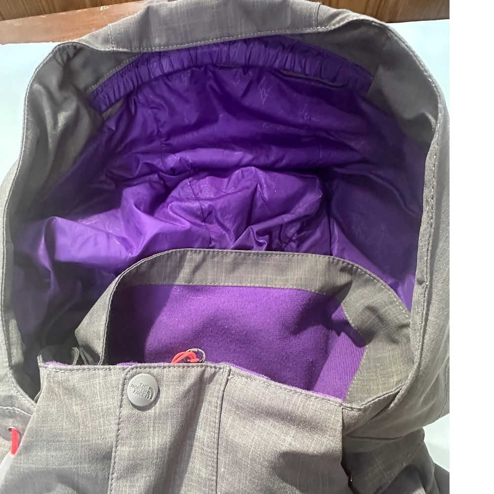 The North Face Womens Gray Pink Hooded Shell Jacket Medium Full Zip A7CP F14 - Picture 9 of 16